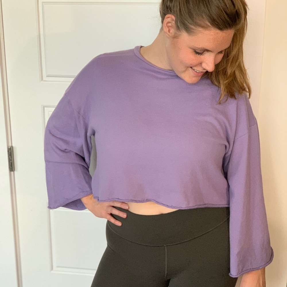 Purple Crop Top Sweater Size Large
